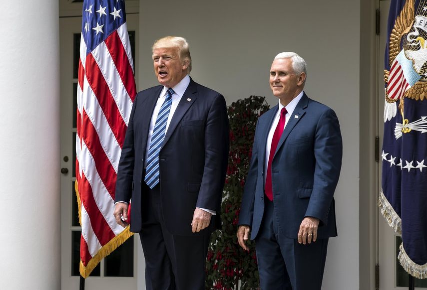 El presidente de los Estados Unidos, Donald Trump, y su vicepresidente, Mike Pence.