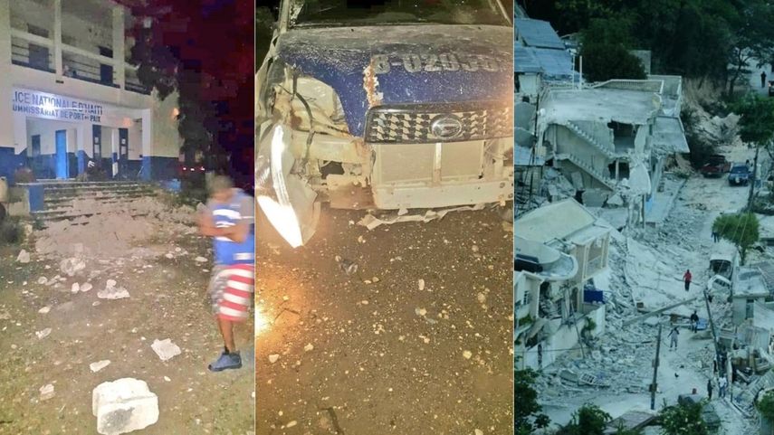 Imágenes difundidas en Twitter de daños ocasionados por el terremoto que sacudió Haití este 7 de octubre de 2018.