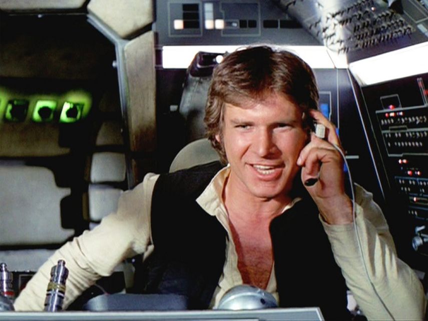 Harrison Ford encarnando a su emblemático personaje, Han Solo, en la cinta Star Wars. (CORTESÍA) 