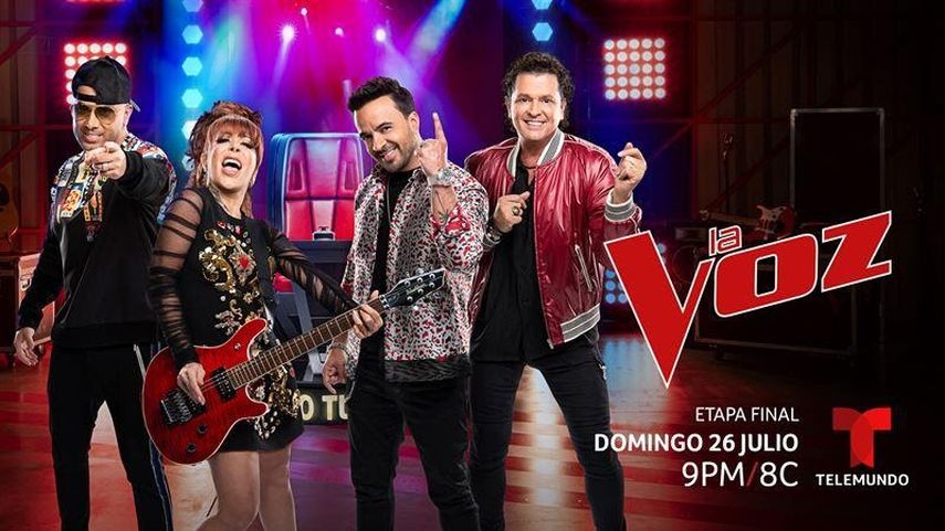 Los coaches de La Voz, Luis Fonsi, Alejandra Guzmán, Carlos Vives y Wisin. 