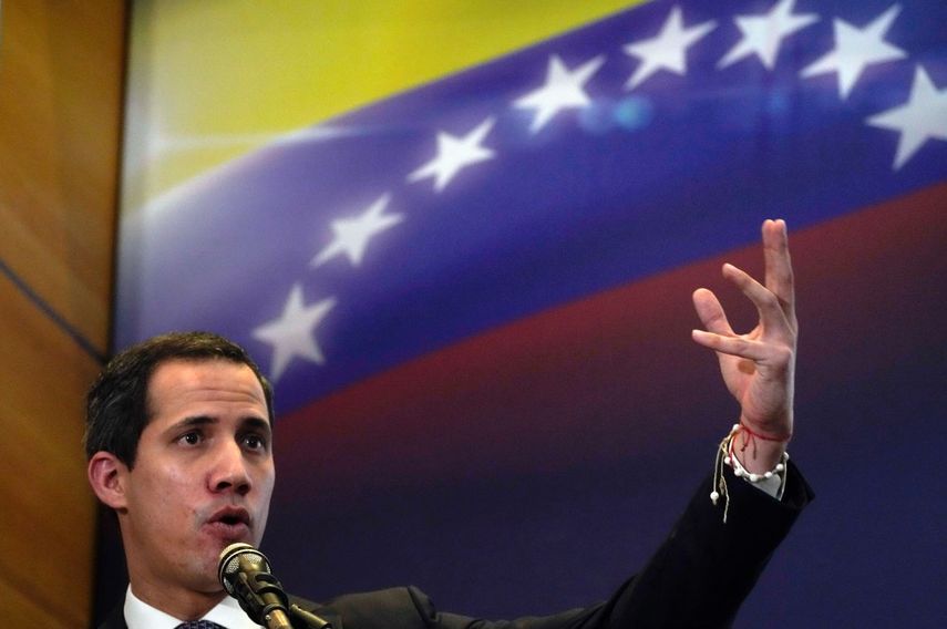 El líder opositor Juan Guaidó explica los ingresos y gastos de su gobierno paralelo en Caracas, Venezuela, el viernes 16 de septiembre de 2022. 