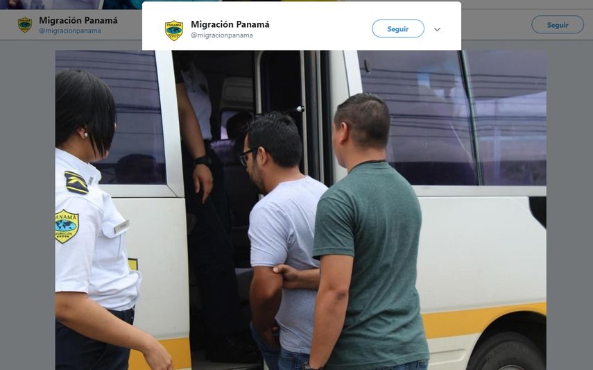 Fotografía publicada por la cuenta oficial de Migración Panamá en Twitter sobre los migrantes detenidos entre enero y mayo de 2019.