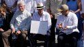 El presidente de Ecuador, Guillermo Lasso, está a la derecha del expresidente estadounidense Bill Clinton y a la izquierda del mandatario colombiano Iván Duque en una ceremonia donde comunica que amplía la Reserva Marítima de Galápagos. Ecuador, viernes 14 de enero 2022. El presidente de Ecuador, Guillermo Lasso, está a la derecha del expresidente estadounidense Bill Clinton y a la izquierda del mandatario colombiano Iván Duque en una ceremonia donde comunica que amplía la Reserva Marítima de Galápagos. Ecuador, viernes 14 de enero 2022.