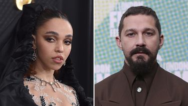 En esta combinación de fotografías FKA twigs, izquierda, en la 62a entrega anual de los Grammy el 26 de enero de 2020, en Los Angeles y Shia LaBeouf en el estreno de The Peanut Butter Falcon en el Festival de Cine de Londres el 3 de octubre de 2019.&nbsp;