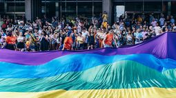 Bandera del orgullo gay.