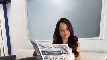 Karla Bacigalupo, actual Miss Universo Perú, en su más reciente visita a Diario Las Américas.