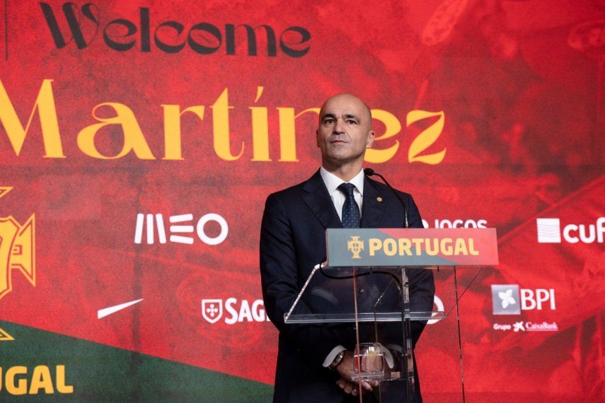Roberto Martínez es presentado como nuevo técnico de la selección de Portugal, el lunes 9 de enero de 2023, en Lisboa.