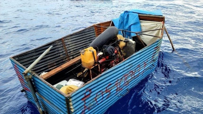 Una de las embarcaciones donde viajaban los balseros cubanos.&nbsp;