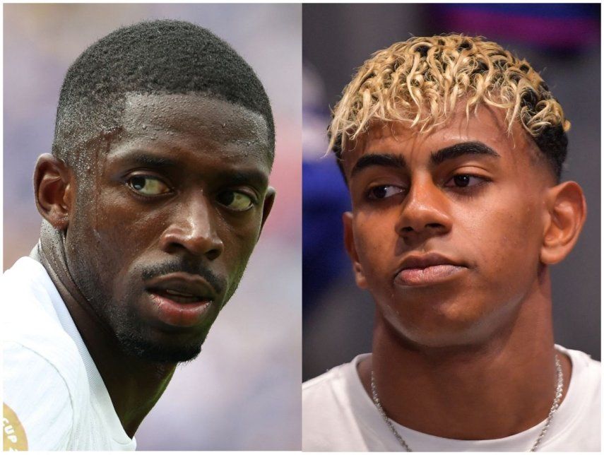 Una combinación de dos imágenes tomadas el 22 de septiembre de 2025 muestra a los principales favoritos para ganar el Balón de Oro 2025 (de izquierda a derecha): el delantero francés del Paris Saint-Germain, Ousmane Dembélé y el delantero español del Barcelona, ​​Lamine Yamal &nbsp;