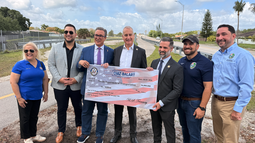 El congresista Mario Díaz Balart entrega un cheque por $6 millones, al secretario del Departamento de Transporte de Florida (FDOT) para el Distrito 6, Daniel Iglesias, junto a Josh Dieguez, alcalde de Miami Lakes, René García, comisionado condal, y otros funcionarios locales. El congresista Mario Díaz Balart entrega un cheque por $6 millones, al secretario del Departamento de Transporte de Florida (FDOT) para el Distrito 6, Daniel Iglesias, junto a Josh Dieguez, alcalde de Miami Lakes, René García, comisionado condal, y otros funcionarios locales.