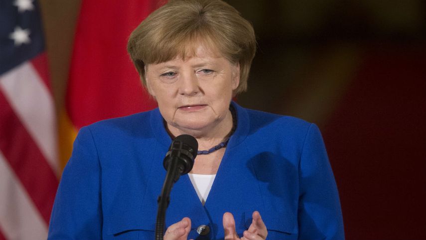 Angela Merkel durante una rueda de prensa conjunta con el presidente de EEUU, Donald Trump, en la Casa Blanca