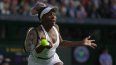 La estadounidense Venus Williams regresa ante la ucraniana Elina Svitolina en un partido individual femenino de primera ronda en el primer día del campeonato de tenis de Wimbledon en Londres, el lunes 3 de julio de 2023.&nbsp;