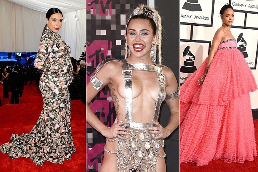 Kim Kardashian, Miley Cyrus y Rihanna han desatianado a la hora de desfilar por la alfombra roja. (CORTESÍA).