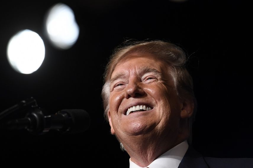 El presidente Donald Trump da un discurso ante veteranos del ejército, en Louisville, Kentucky, el 21 de agosto de 2019.&nbsp;&nbsp;