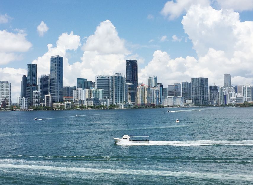 Vista parcial del centro urbano de Miami, donde radica el distrito financiero de la ciudad. 