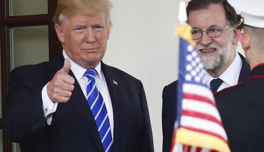 El presidente, Donald Trump y el presidente del Gobierno español, Mariano Rajoy durante la rueda de prensa celebrada en la Casa Blanca.