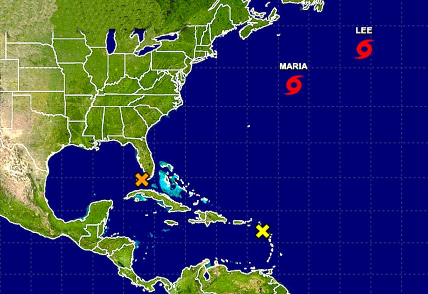 Esta imagen recoge la ubicacion de las tormentas y zonas de mal tiempo.