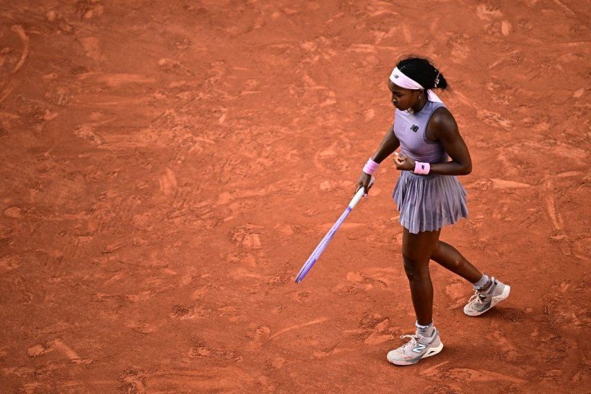 La estadounidense Coco Gauff durante un partido de Roland Garros ante la austríaca Anastasia Potapova, el 30 de mayo de 2026.