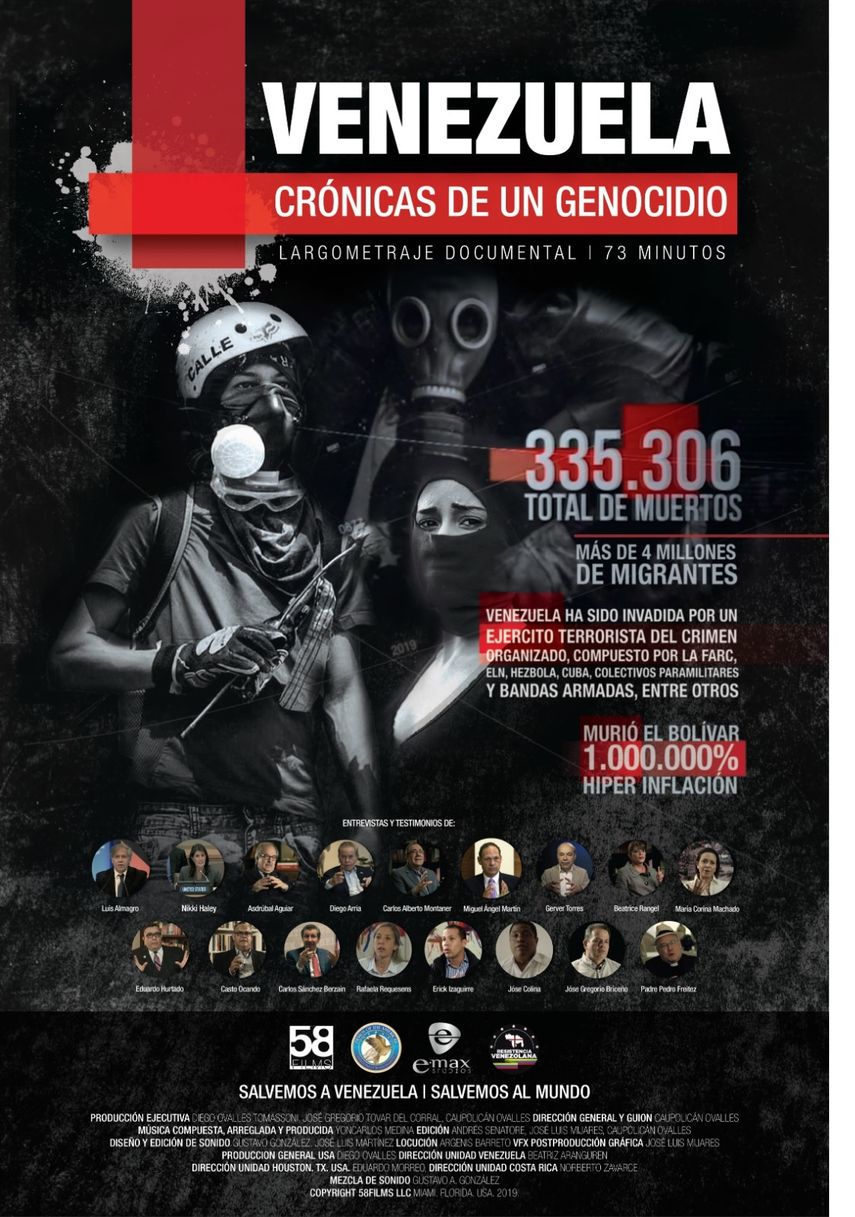 P&oacute;ster promocional del documental&nbsp;&nbsp;Venezuela, cr&oacute;nicas de un genocidio.