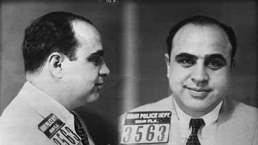 Foto de arresto de Al Capone en Miami, Florida, 1930.