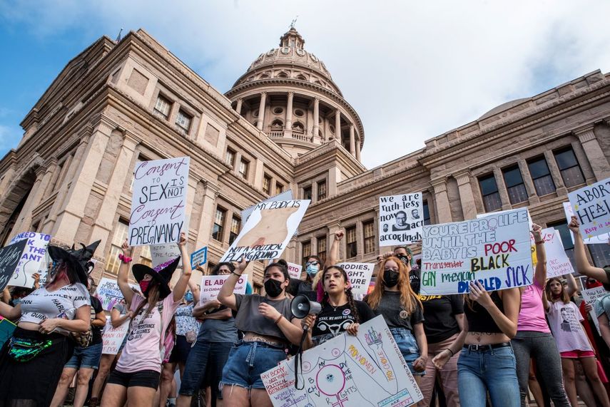 Manifestantes a favor del aborto en Austin, Texas.