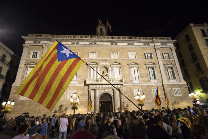 Manifiestantes a favor de la independencia.&nbsp;