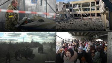 Collage de imágenes de AFP del mes de la invasión rusa a Urania.&nbsp;