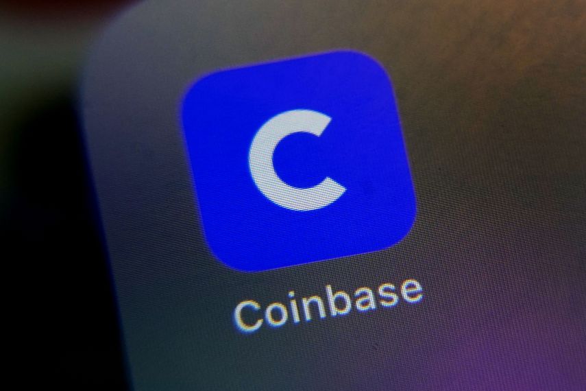 Aplicación de la empresa Coinbase en un teléfono.&nbsp;