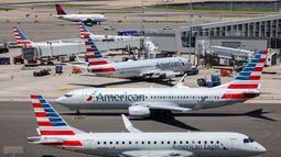 Aviones de la compañía estadounidense American Airlines.