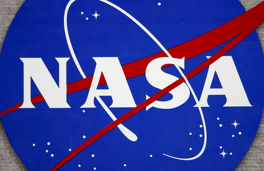 Imagen del logo de la NASA en el Centro Espacial Johnson en Houston (EEUU).&nbsp;