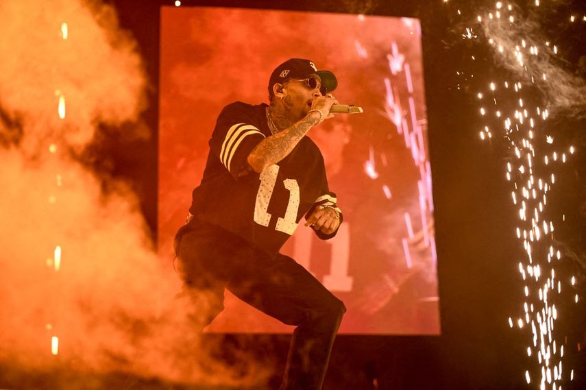 Chris Brown se presenta durante el 11:11 Tour en el T-Mobile Arena el 3 de agosto de 2024 en Las Vegas, Nevada.&nbsp;