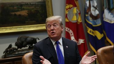 Donald Trump, presidente de los EEUU, habla en la Casa Blanca, en Washington, EEUU.