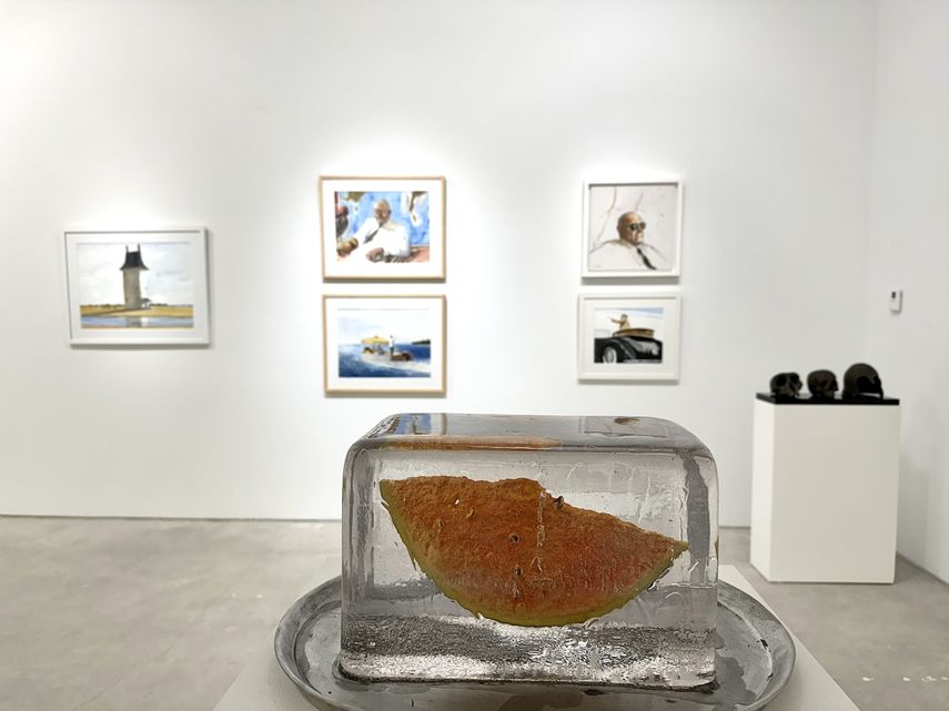 Algunas de las piezas de la exhibición de Julio Larraz.&nbsp;
