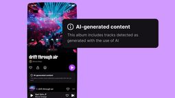 Etiqueta de música generada con IA en Deezer.