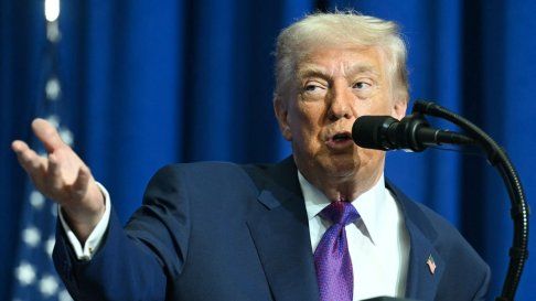 El presidente de Estados Unidos Donald J. Trump en su discurso de presentación de la Junta de Paz.