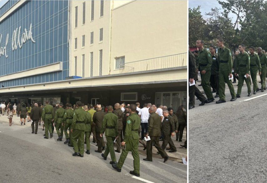 Militares se reúnen en el Teatro Karl Marx, en La Habana, según informó el periodista Patrick Oppmann.
