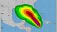 Estos gráficos muestran las probabilidades de velocidades sostenidas del viento en la superficie (promedio de 1 minuto) iguales o superiores a 34 nudos (39 mph).&nbsp; Tormenta tropical Rafael noviembre 5 2024 .jpg