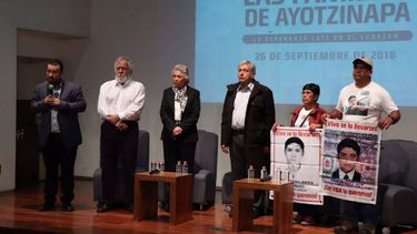 El presidente electo de México, Andrés Manuel López Obrador, en el acto de conmemoración por el cuarto año del caso Ayotzinapa.