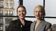 Olivia Colman y Jessie Buckley posan para un retrato para promover la película Wicked Little Letters el miércoles 20 de marzo de 2024 en Nueva York.&nbsp;