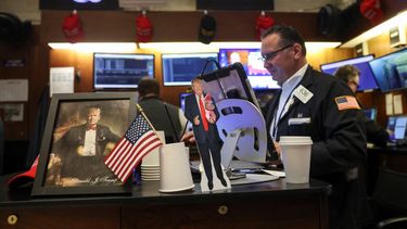 Un agente de la Bolsa de Wall Street.