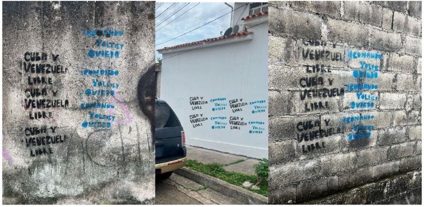 Escritos pidiendo la libertad de Cuba y Venezuela puestos en la ciudad de San Cristóbal, estado andino venezolano.&nbsp;