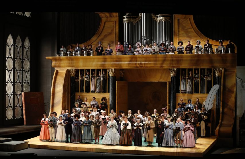 Una escena del ensayo general de la &oacute;pera Los maestros cantores de Nuremberg, de Wagner, en el Festival de Salzburgo, Austria.&nbsp;
