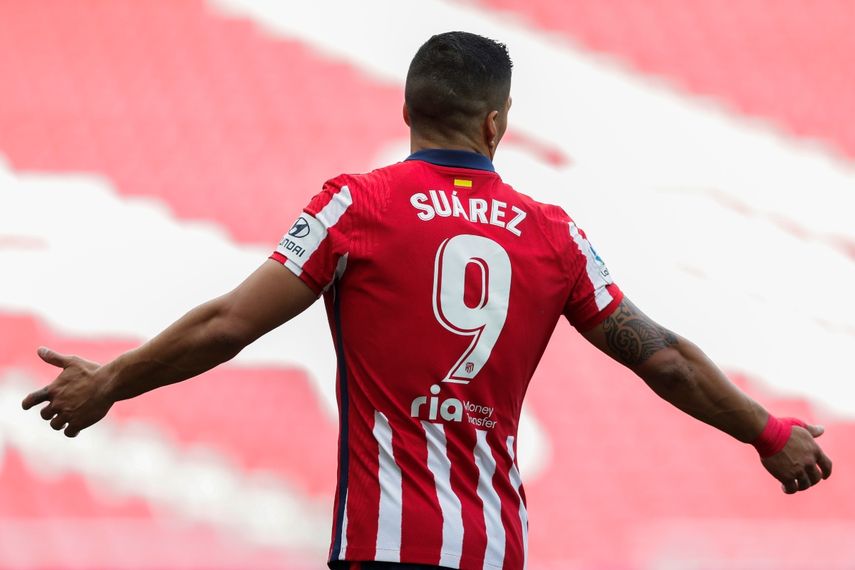 Luis Suárez, del Atlético de Madrid, durante la segunda mitad del partido ante el Osasuna, el domingo 16 de mayo de 2021, en Madrid