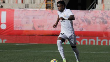 Vinicius Junior, del Real Madrid, en acción en el encuentro de la liga española ante el Mallorca el domingo 5 de febrero del 2023.&nbsp;