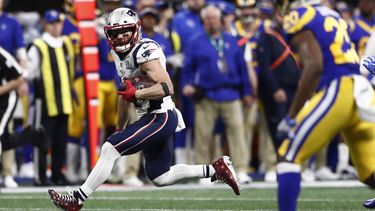 Julian Edelman, de los Patriots de New England, durante&nbsp;el primer tiempo del LIII&nbsp;Super&nbsp;Bowl&nbsp; en el Mercedes-Benz Stadium en Atlanta.