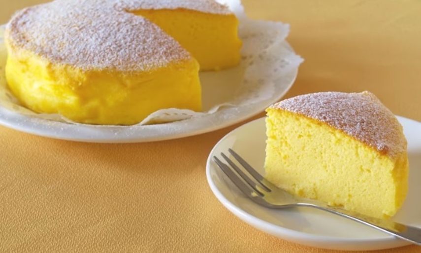 Bizcocho de tres ingredientes o Japanese Cotton Cheesecake.