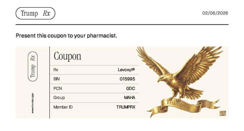 otografía de un cupón de descuento de medicamentos tomado de la plataforma TrumpRx.