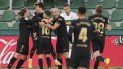 Riqui Puig (segundo a la izquiera) Frenkie de Jong festeja tras anotar el segundo gol del Barcelona en la victoria 2-0 ante Elche por La Liga española, el domingo 24 de enero de 2021, en Elche. Riqui Puig (segundo a la izquiera) Frenkie de Jong festeja tras anotar el segundo gol del Barcelona en la victoria 2-0 ante Elche por La Liga española, el domingo 24 de enero de 2021, en Elche.