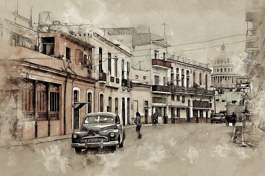 Una calle en La Habana, Cuba.&nbsp;