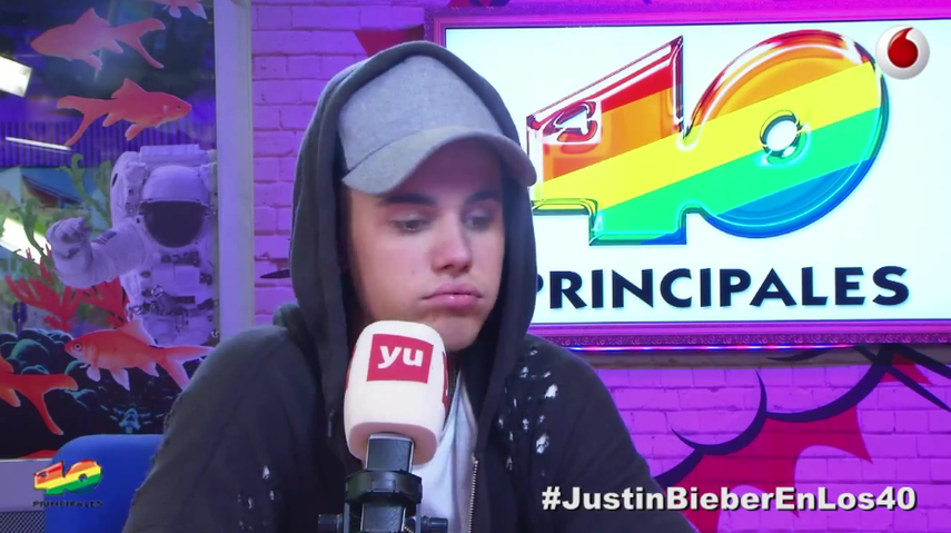Justin Bieber en la emisora Los 40 Principales (CAPTURA DE VIDEO)